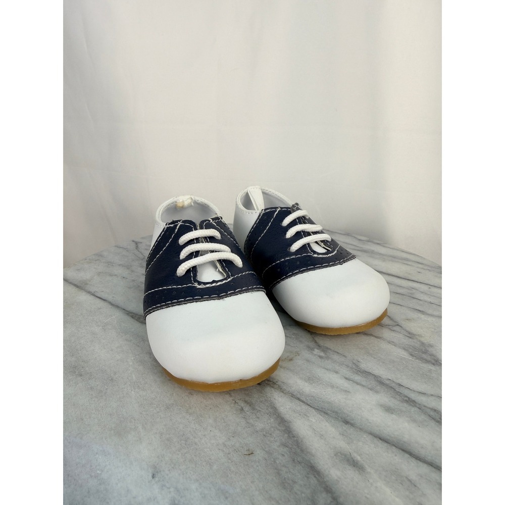 Wendy Bellissimo Baby Navy Blue & White Saddle Oxford Shoes Size 4